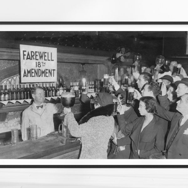 Vintage Prohibition Print, Vintage Wall Art, Beer Wall Art, Prohibition Wall Art, Speakeasy Decor, Black and White Wall Art, Home Bar Gifts