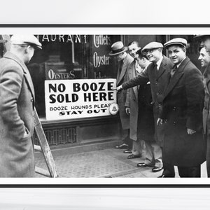 Vintage Prohibition Print, 1920 Black and White Wall Art, Vintage Wall Art, Home Bar Poster, Prohibition Wall Art, Speakeasy Decor, Bar Gift