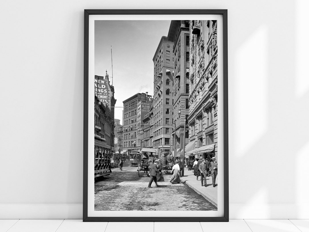 Vintage Boston Print, 1906 Boston Wall Art, Retro Boston Poster, Old