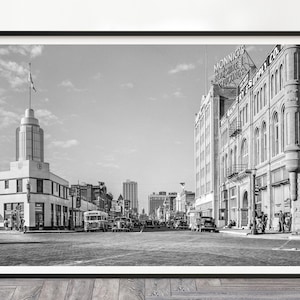 Vintage Fort Worth Print, 1942 Fort Worth Wall Art, Black and White Photography, Fort Worth Art, Fort Worth Skyline Art, Texas Decor, Canvas