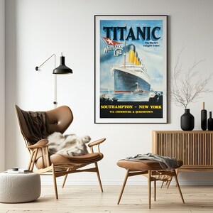 Titanic Poster Titanic Print Vintage Titanic Print Titanic Gifts