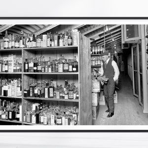 Vintage Prohibition Print, 1922 Black and White Wall Art, Vintage Wall Art, Whiskey Poster, Prohibition Wall Art, Speakeasy Decor, Bar Gift