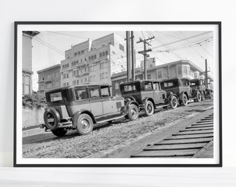 Vintage San Francisco Print, 1926, San Francisco Wall Art, Black and White Photo, San Francisco Art, Vintage Car Prints, Vintage Car Posters