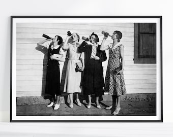 Vintage Prohibition Print, Flapper Girl, Vintage Wall Art, Prohibition Wall Art, Speakeasy Decor, Prohibition Art, Home Bar Gifts, Bar Art