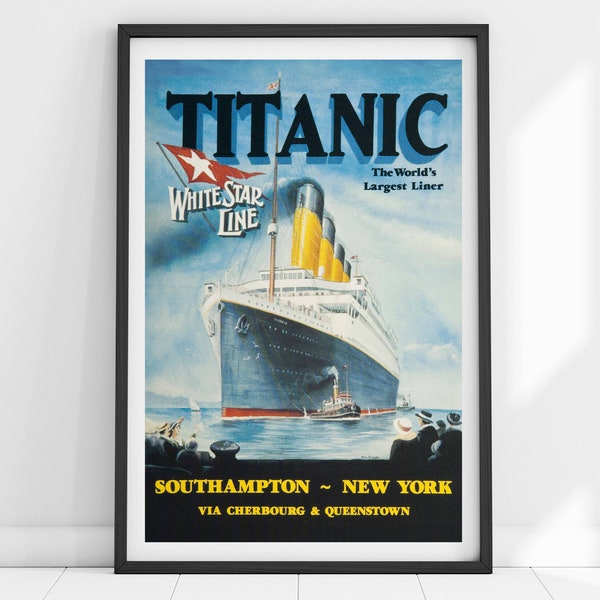 Titanic Poster, Titanic Print, Vintage Titanic Print, Titanic Gifts, Titanic Art, Nautical Travel Poster, RMS Titanic Wall Art, Ship Print