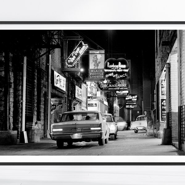 Vintage Nashville Print, Tennessee Print, Nashville Decor, Nashville Art, Nashville Photo, Black and White, Nashville Poster, Classic Car