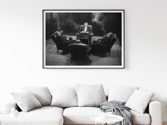 XIANGPEIFBH ART Dog Smoking A Cigar Posters And Prints Animal Bulldog Pictures For Home Wall Art For Living Room Decoration 40x60cmx2pcs Unframed