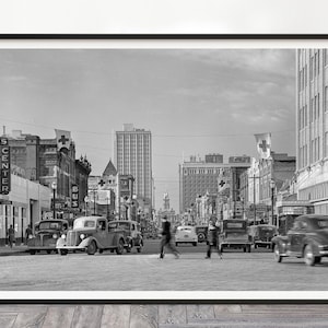 Vintage Fort Worth Print, 1942 Fort Worth Wall Art, Black and White Photography, Fort Worth Art, Fort Worth Skyline Art, Texas Decor, Canvas