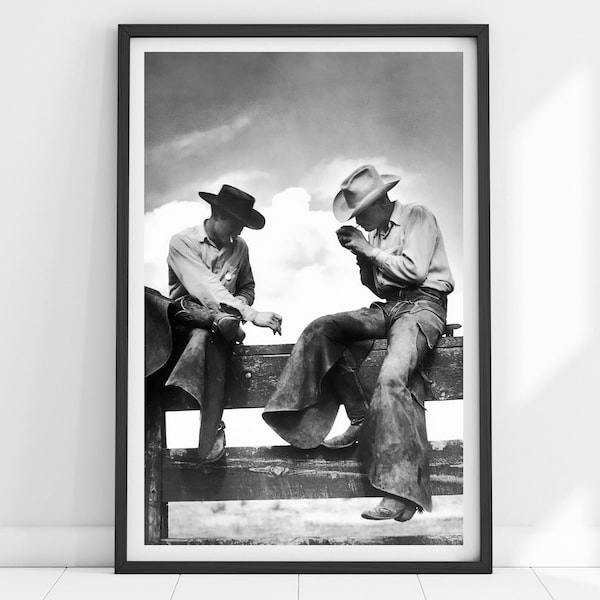 Vintage Cowboy Print, Cowboy Print, Cowboy Wall Art, Black and White, Western Wall Art, Cowboy Poster, Decor, Western Print, Farmhouse Print