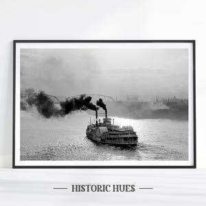 Vintage Ohio River Print, Cincinnati Wall Art, Ohio Print, Riverboat Wall Art, Vintage Boat Art, Ohio Decor, Ohio Gifts, Ohio Photography