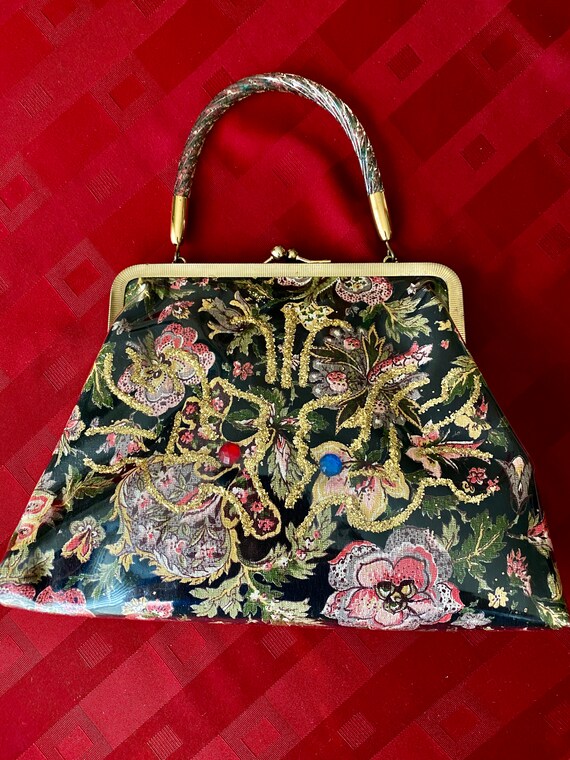 Vintage Lucite Plastic Covered 1950's Handbag