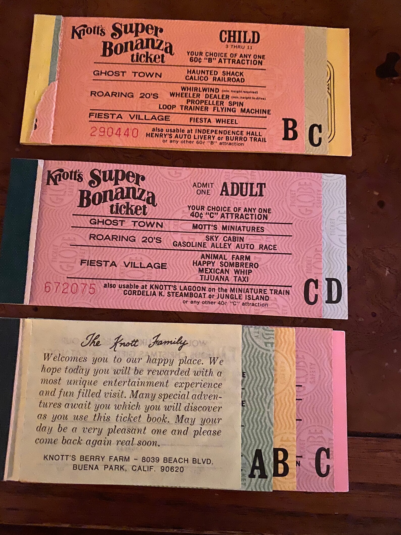 3 Vintage Knott's Berry Farm Ticket Books 15 Tickets Etsy