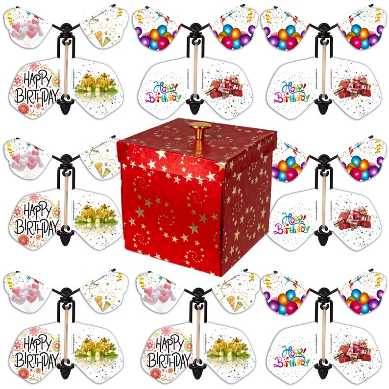 MANGOPIE Exploding Butterfly Box Wind up Flying Eight Etsy