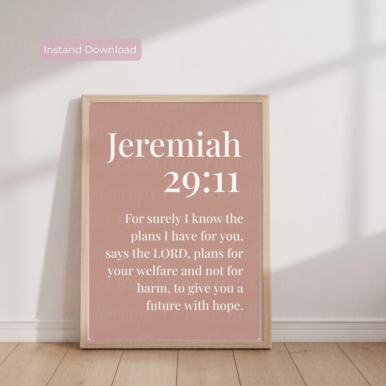 Jeremiah 29:11 Christian Wall Art Set, Modern Faith Decor (digital ...