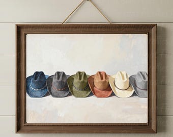 Cowboy Hats Wall Art, Tween Teen Boy Room Decor (Digital Download)