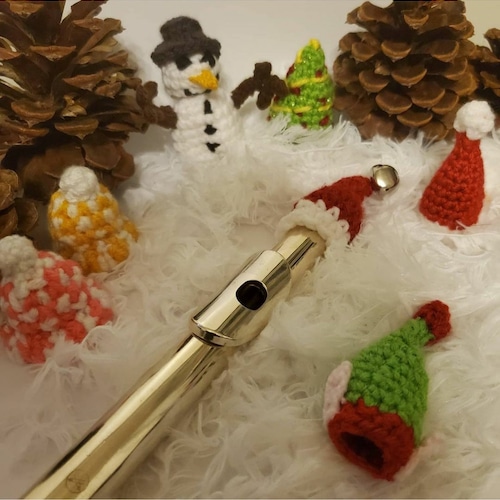 Flutehats Little Crochet Hat for the Flute Santa Hat Etsy