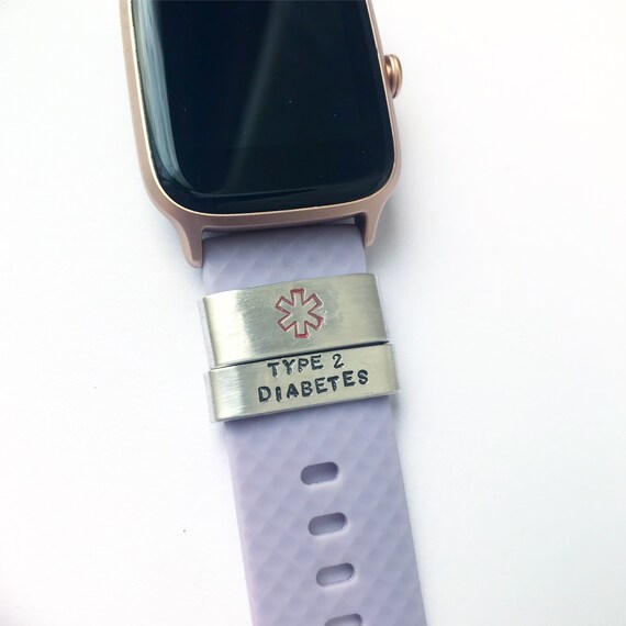 Medical ID alert watch band charms hand stamped jewelry red Etsy