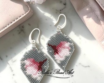 CHERRY BLOSSOM-brick stitch earring pattern