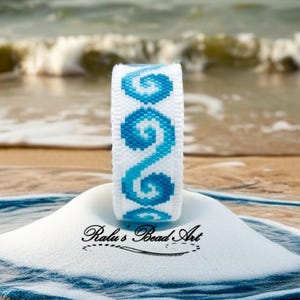 OCEAN BREEZE-even count peyote, DIY ombre blue bracelet, (not a physical bracelet), instant download