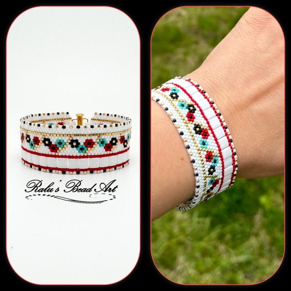 ENGLISH GARDEN- even count peyote pattern with tila beads, not a physical item, instant download