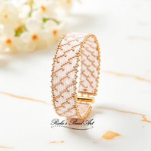 Gold Aura Beaded Bracelet Pattern, Peyote Stitch DIY (Digital Download)