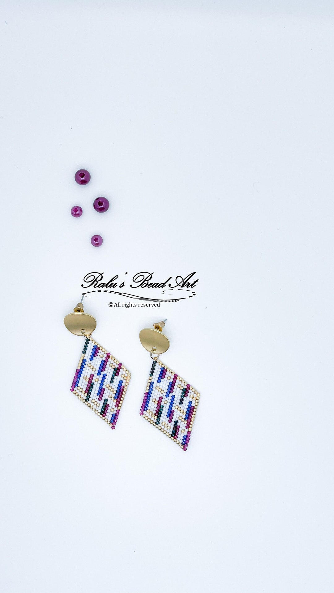 Brick Stitch Earring Pattern INTERSECTING Lines-not Physical - Etsy