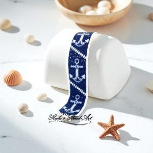 ANCHORS AWEIGH- odd count peyote and brick stitch(not a physical bracelet), instant download