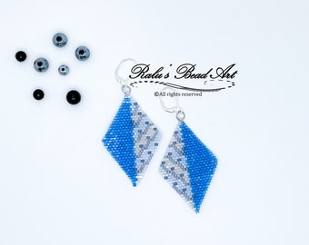 Pattern-SILK AZURE-Brick stitch earring(not a physical earring), instant download
