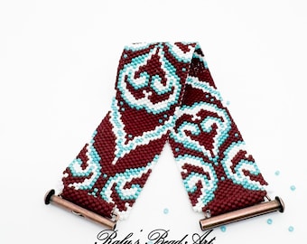 Moroccan Swirls Peyote Stitch Bracelet Pattern – Delica Beads (PDF Pattern)