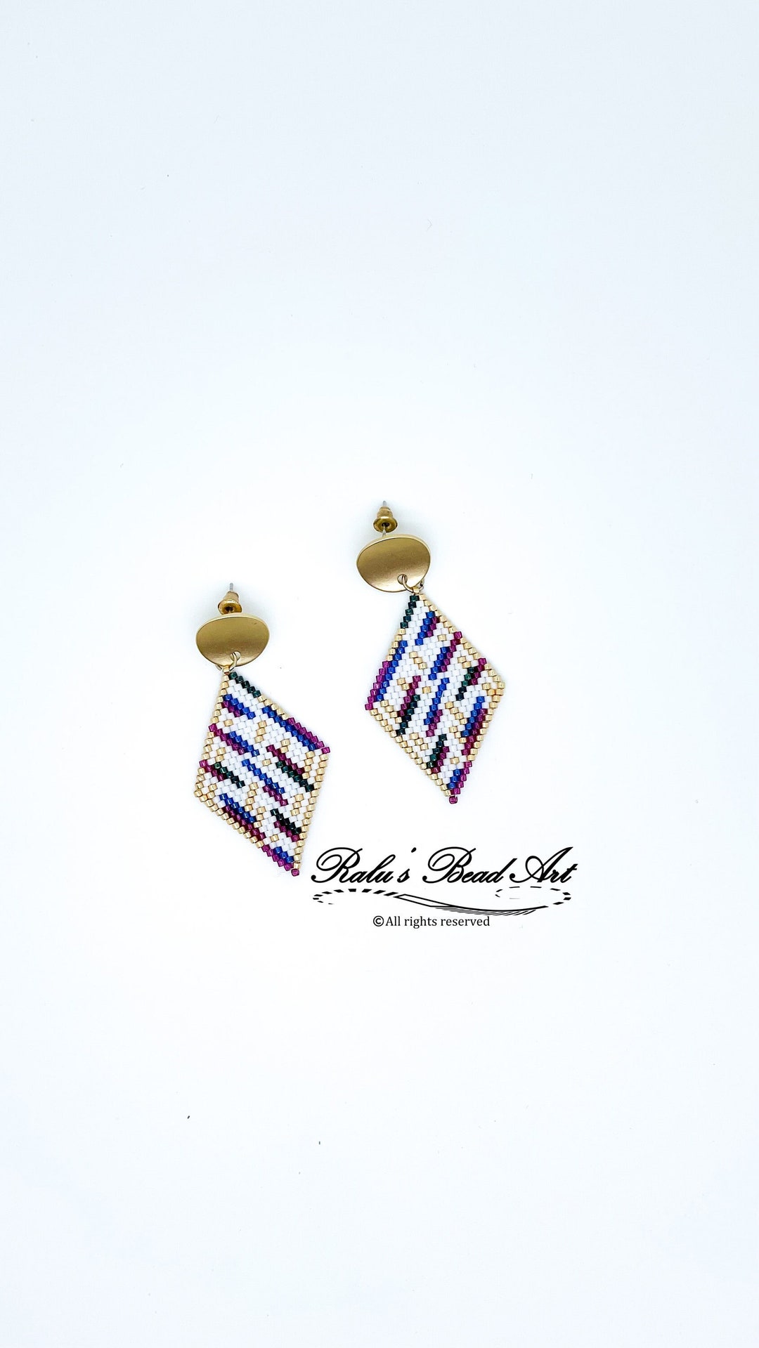 Brick Stitch Earring Pattern- INTERSECTING Lines-not Physical Earrings ...