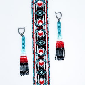 Set-aztec DIAMONDS- Odd and Even Count Peyote Pattern and Fringed ...