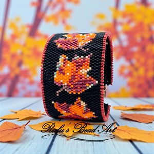 Fall Leaf Bracelet Peyote Stitch Pattern (Digital Download)