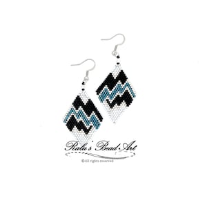 easy brick stitch earring pattern-ZAP(not  physical earrings), instant download