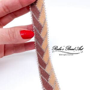 LAURA even count peyote pattern, beige brown geometrical pattern, not a physical bracelet, instant download image 4