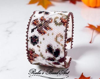 Autumn Zephyr Bracelet Pattern, Even Count Peyote Stitch (Digital Download)