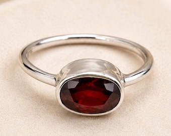 Natural Red Ruby Ring, Handcrafted Gemstone Sterling Silver Jewelry