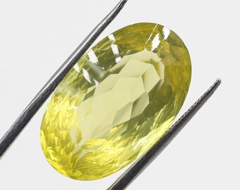 Lemon Quartz Concave 16x26mm gemstone, Natural lemon Quartz Laser cut loose gemstone 23.80 cts