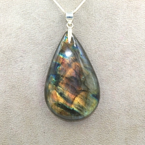 Handcrafted Labradorite 925 Silver Pendant - Multi Fire Gemstone Jewelry&quot;