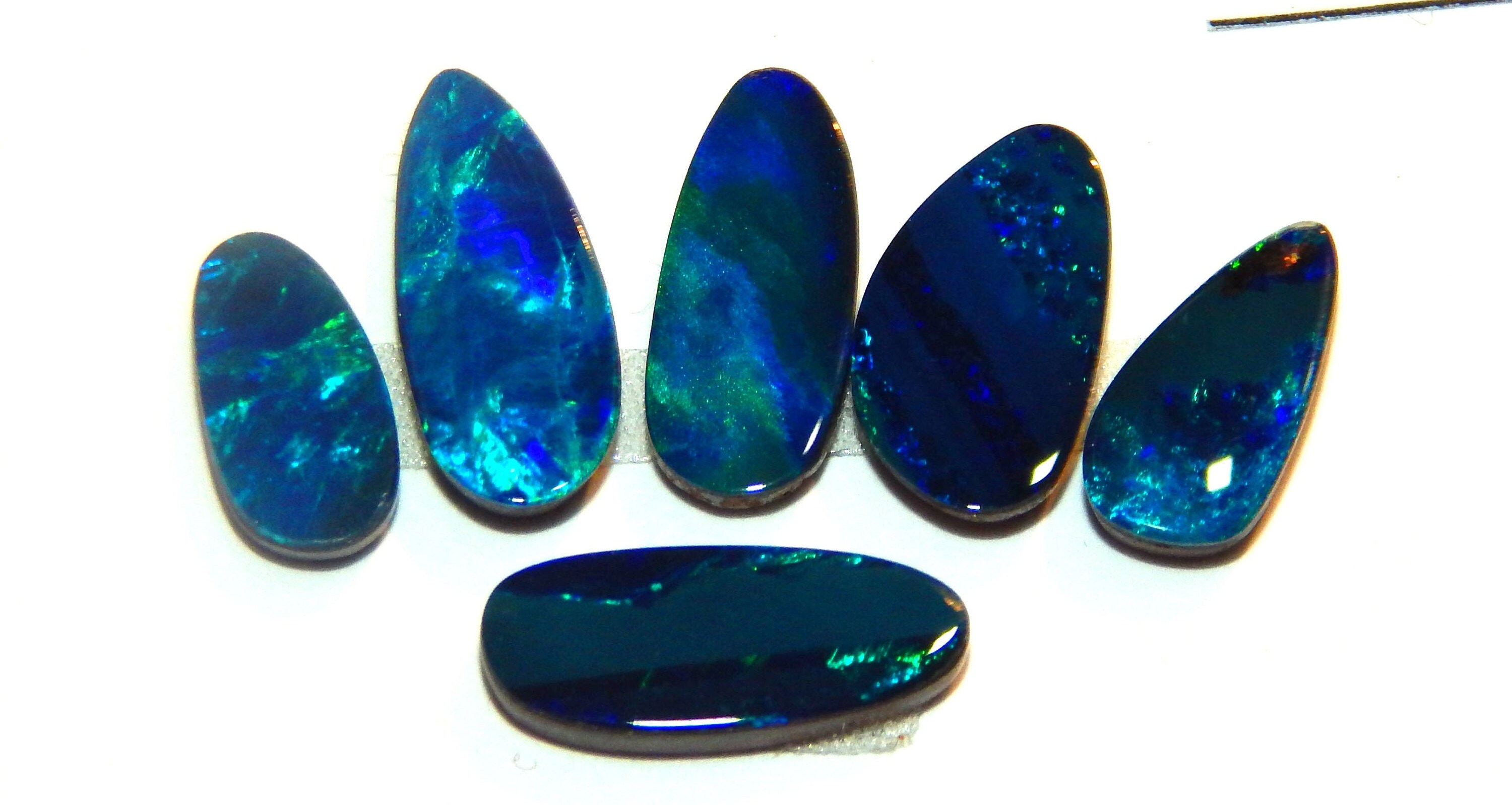 70 OFF Awesome Electric blue fire Opal Doublet gems 4x9 to Etsy