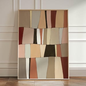 Pintura abstrata de cores quentes - Arte de parede moderna multicolorida - pôster contemporâneo para impressão - impressão de arte em vários tamanhos - decoração de parede boho