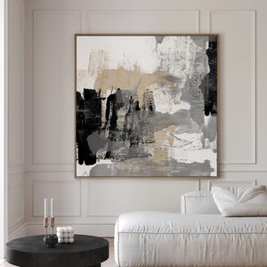 Arte abstrata moderna de parede - pintura minimalista escandinava - impressão quadrada para download - decoração nórdica contemporânea - arte grande para impressão