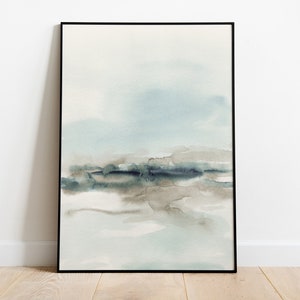 Watercolor Abstract Landscape - Modern minimalist painting - contemporary printable wall art - large downloadable print - beach house decor