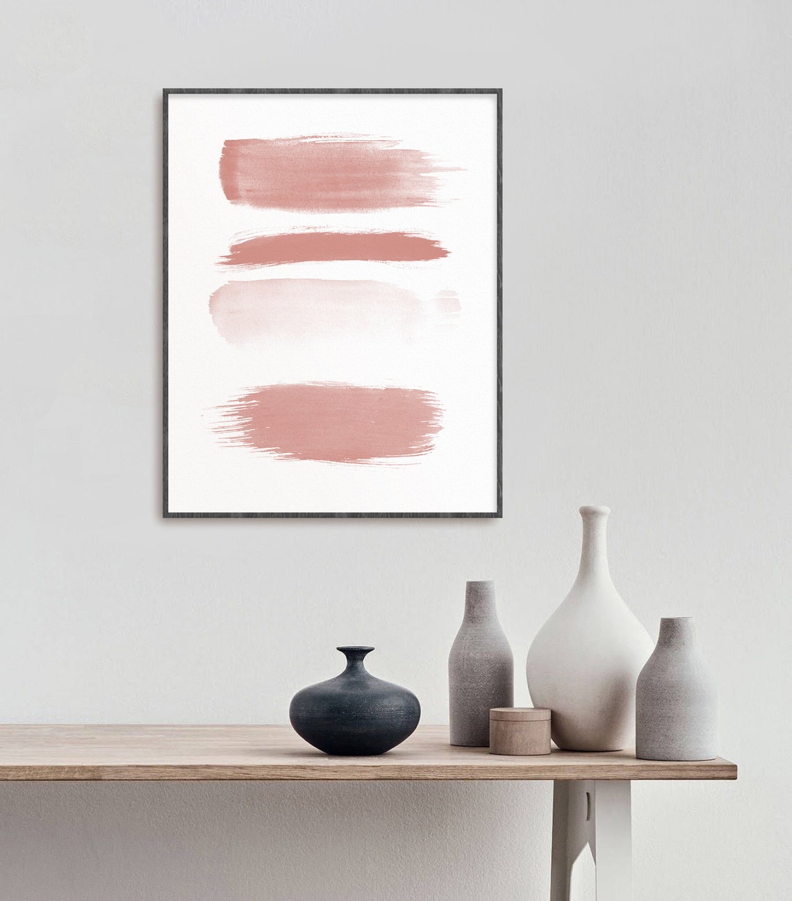 Set of 6 Blush Pink Watercolor Prints Modern abstract Etsy