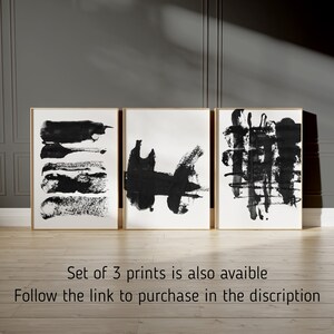 Black and White Brush Stroke Print - Modern Minimalist Wall Art ...