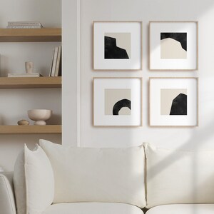 Curated visual reference: Visual Reference: Japandi Minimalist Art Gallery Set Of 4 Square Prints