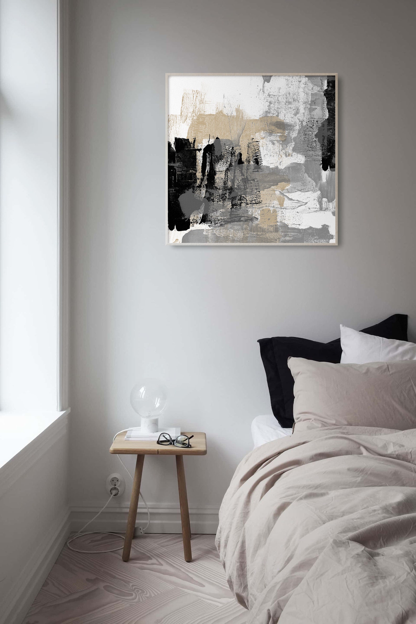 Modern Abstract Wall Art Scandinavian Minimalist Painting Etsy