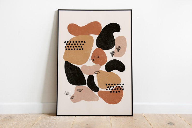Burnt Orange Abstract Wall Art Scandinavian Minimalist Print Etsy