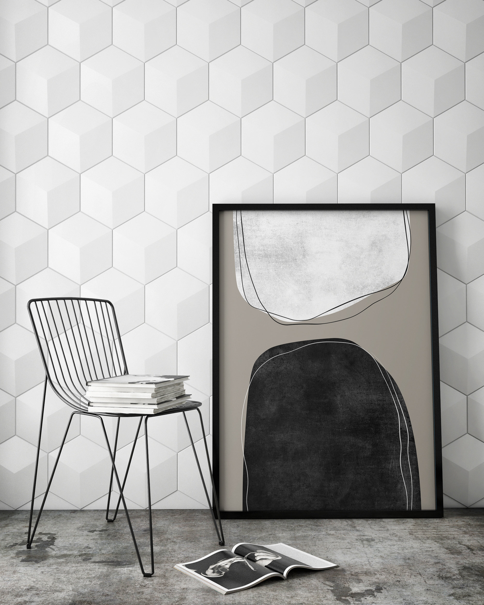 Modern Abstract Wall Art black white and gray minimalist | Etsy