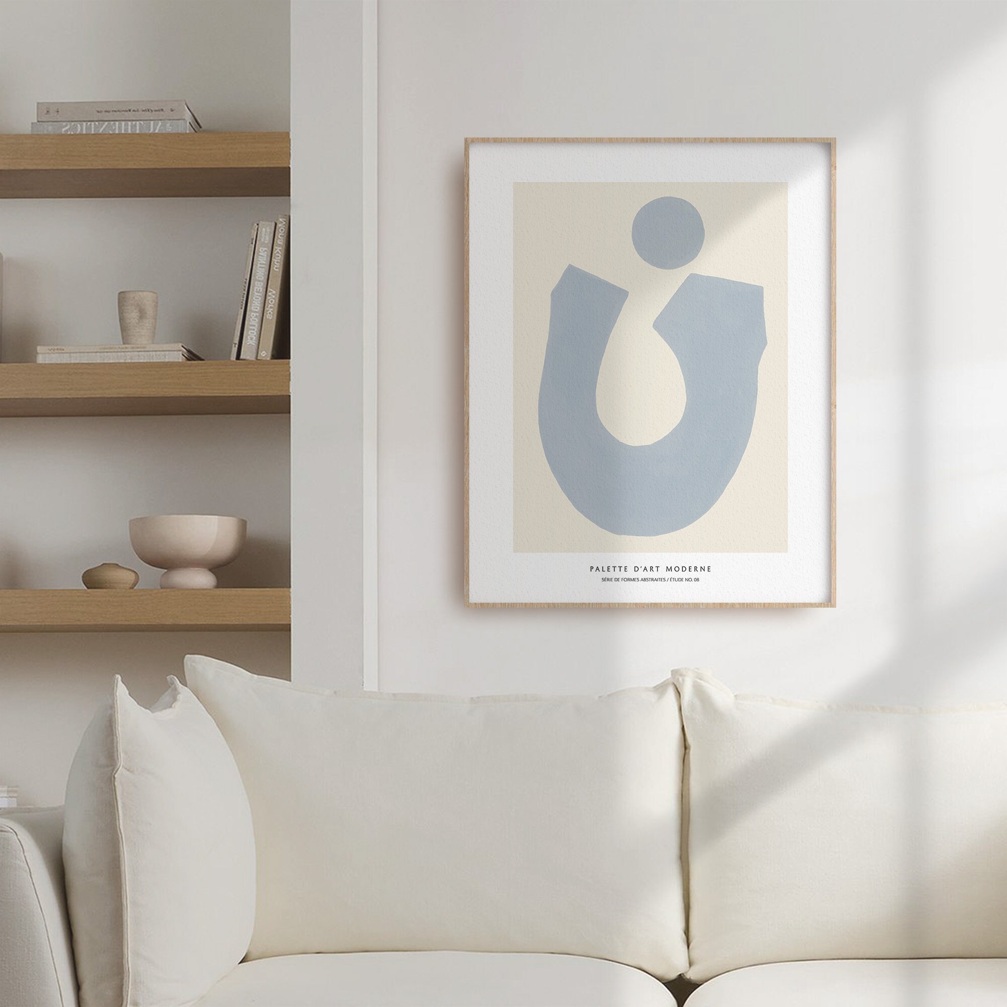 Neutral Minimalist Abstract Poster - Modern Simple Shape Art Print ...