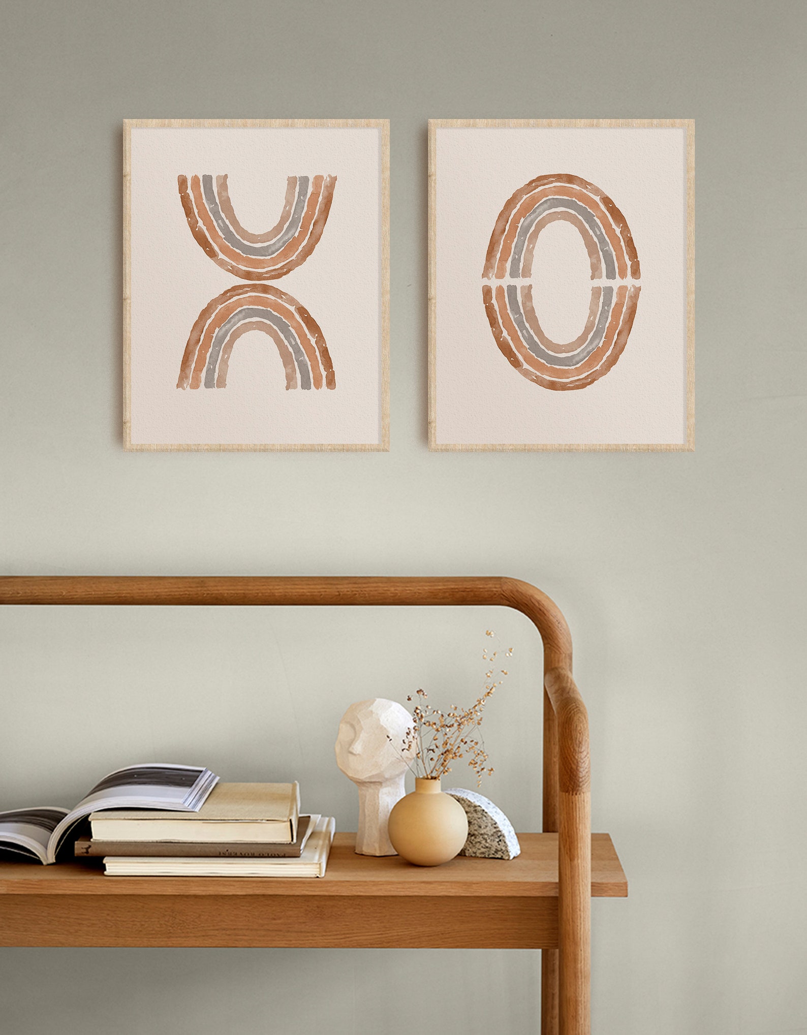 Rainbow X and O Print Set Watercolor Abstract Wall Art Etsy